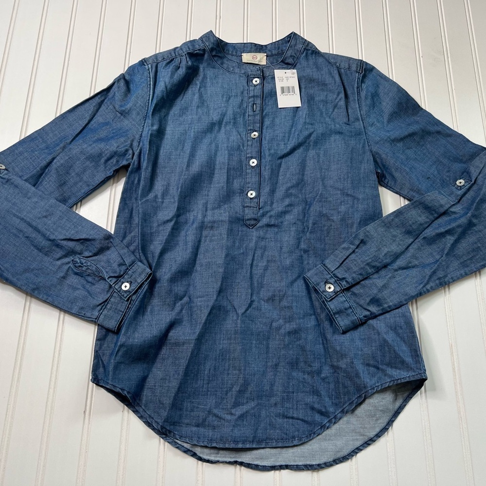 AG ADRIANO GOLDSCHMIED JEANS Tunic Top Blue DENIM SHIRT Small NEW.     106